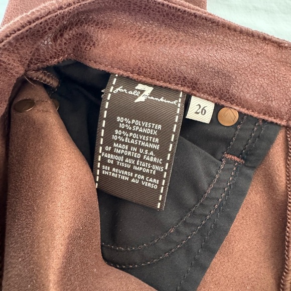 7 For All Mankind Chocolate Brown Straight Leg Pants – Size 26 - Picture 4 of 6